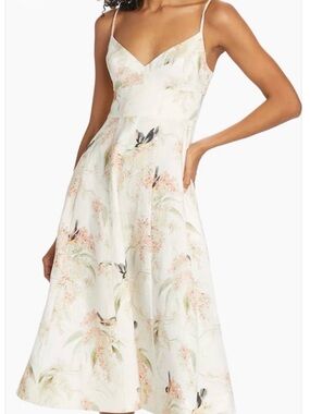 Zimmermann Linen Fit & Flare Coral Birds Picnic dress Size 1.